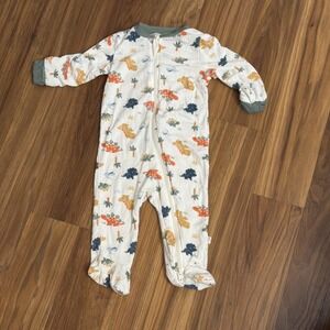 Milkberry Baby Boys 0-3 Months Dinosaur Footie Sleeper Pajamas EUC Bamboo